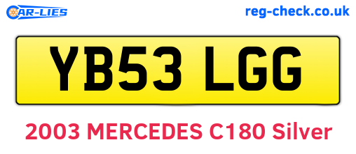 YB53LGG are the vehicle registration plates.
