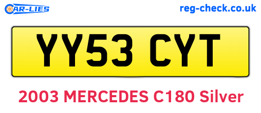YY53CYT are the vehicle registration plates.