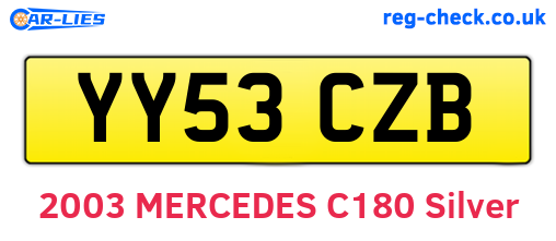 YY53CZB are the vehicle registration plates.