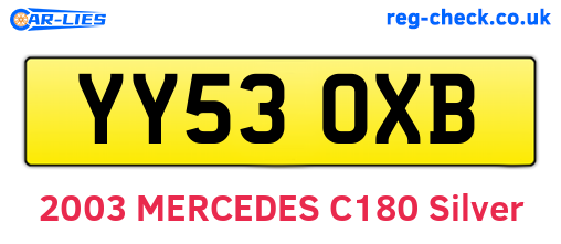 YY53OXB are the vehicle registration plates.