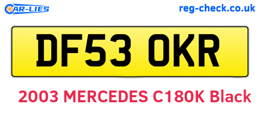 DF53OKR are the vehicle registration plates.