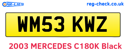 WM53KWZ are the vehicle registration plates.