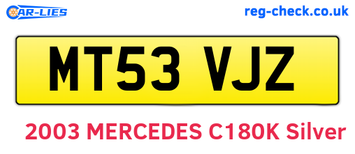 MT53VJZ are the vehicle registration plates.