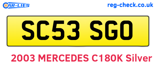 SC53SGO are the vehicle registration plates.