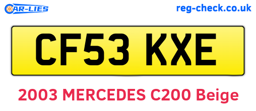 CF53KXE are the vehicle registration plates.