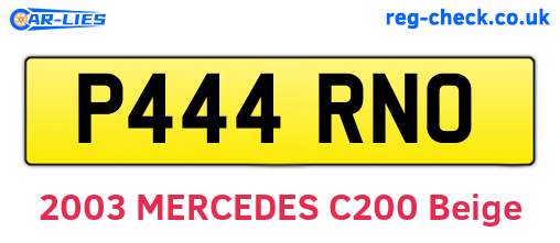 P444RNO are the vehicle registration plates.