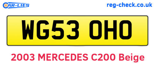 WG53OHO are the vehicle registration plates.