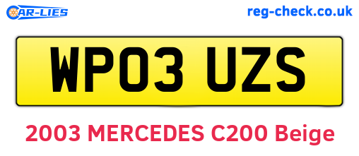 WP03UZS are the vehicle registration plates.