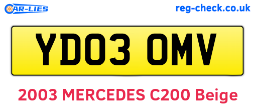 YD03OMV are the vehicle registration plates.