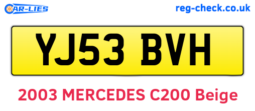 YJ53BVH are the vehicle registration plates.