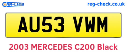 AU53VWM are the vehicle registration plates.