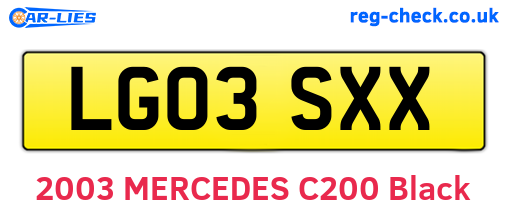 LG03SXX are the vehicle registration plates.