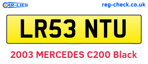 LR53NTU are the vehicle registration plates.