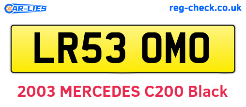 LR53OMO are the vehicle registration plates.