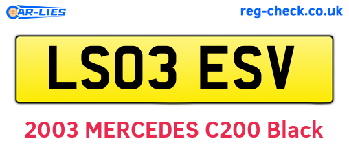 LS03ESV are the vehicle registration plates.