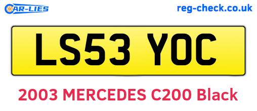 LS53YOC are the vehicle registration plates.