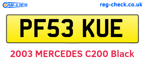 PF53KUE are the vehicle registration plates.