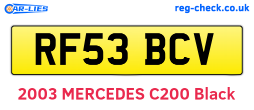 RF53BCV are the vehicle registration plates.