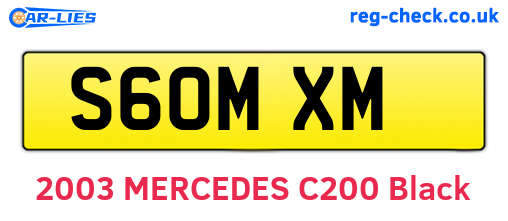 S60MXM are the vehicle registration plates.