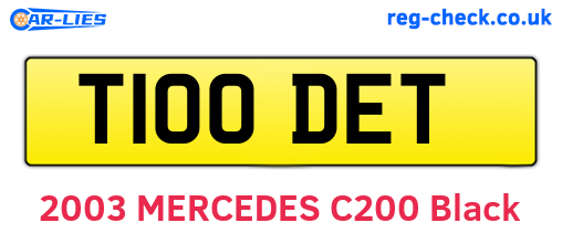 T100DET are the vehicle registration plates.