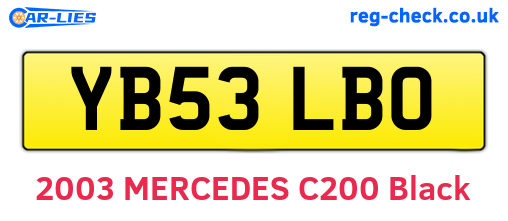 YB53LBO are the vehicle registration plates.