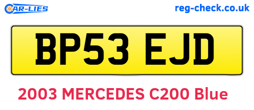 BP53EJD are the vehicle registration plates.
