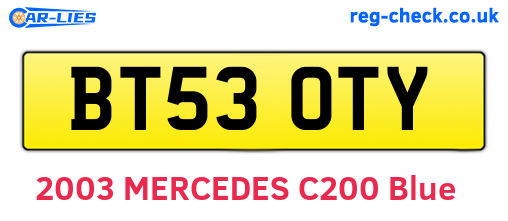 BT53OTY are the vehicle registration plates.
