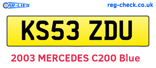 KS53ZDU are the vehicle registration plates.