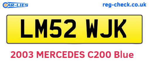 LM52WJK are the vehicle registration plates.