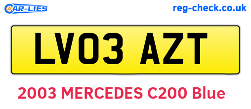 LV03AZT are the vehicle registration plates.