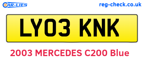 LY03KNK are the vehicle registration plates.