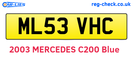 ML53VHC are the vehicle registration plates.