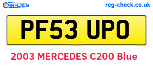 PF53UPO are the vehicle registration plates.