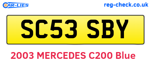 SC53SBY are the vehicle registration plates.