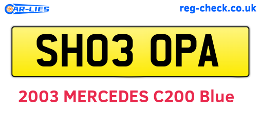 SH03OPA are the vehicle registration plates.