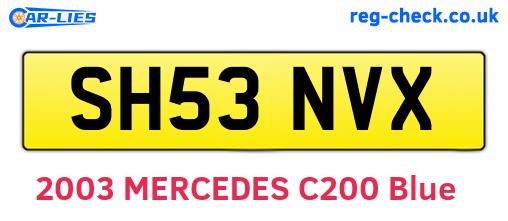 SH53NVX are the vehicle registration plates.