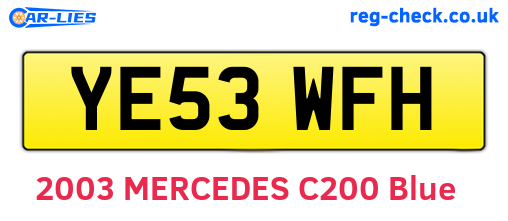 YE53WFH are the vehicle registration plates.