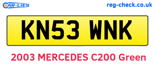 KN53WNK are the vehicle registration plates.