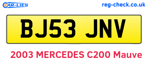 BJ53JNV are the vehicle registration plates.