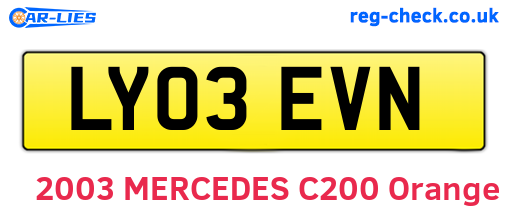 LY03EVN are the vehicle registration plates.