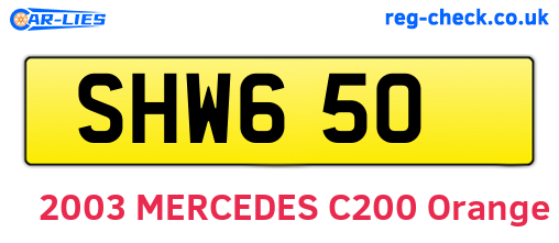 SHW650 are the vehicle registration plates.