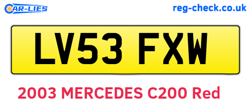 LV53FXW are the vehicle registration plates.