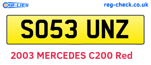 SO53UNZ are the vehicle registration plates.