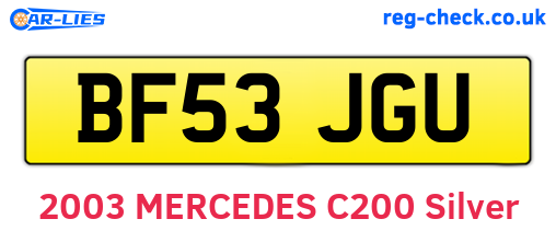 BF53JGU are the vehicle registration plates.