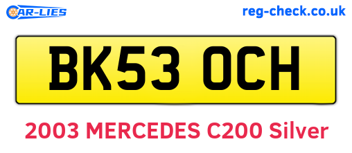 BK53OCH are the vehicle registration plates.