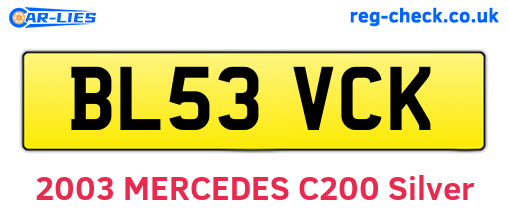 BL53VCK are the vehicle registration plates.