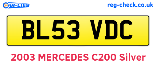BL53VDC are the vehicle registration plates.