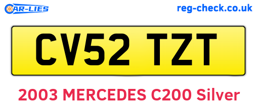 CV52TZT are the vehicle registration plates.