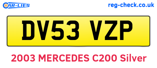 DV53VZP are the vehicle registration plates.