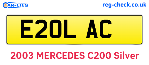 E20LAC are the vehicle registration plates.